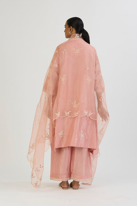 Saral Dupatta-Salmon Pink