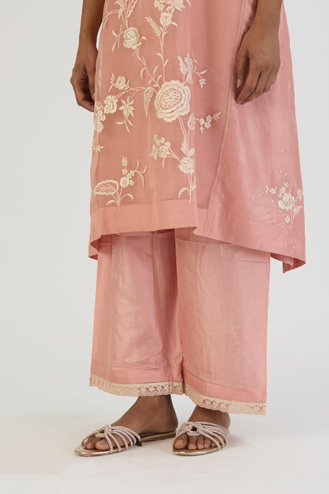 Tara Kurta and Pant-Salmon Pink