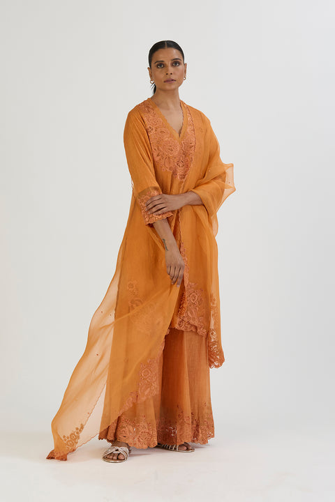 Isha Kurta and Sharara-Orange