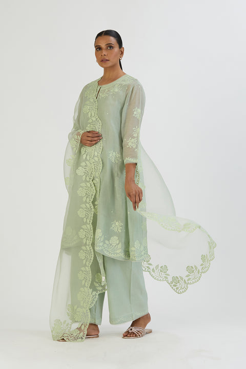 Yami Kurta and Pant-Sage Blue