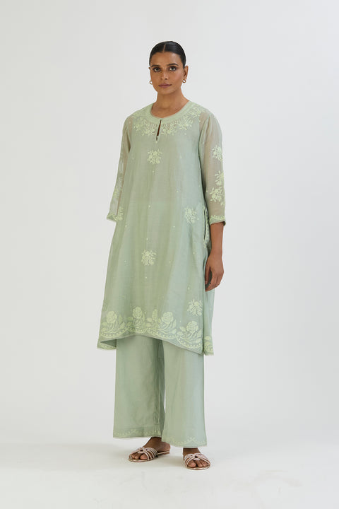 Yami Kurta and Pant-Sage Blue
