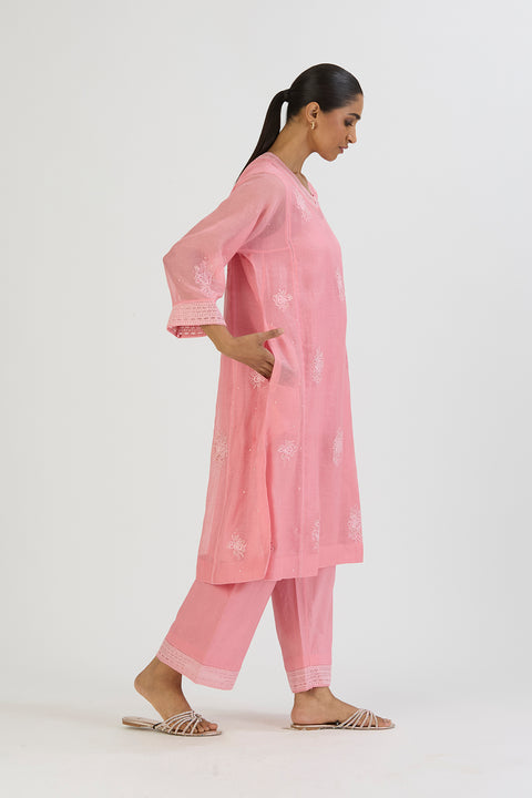 Aadhya Kurta and Pant-Bright Pink