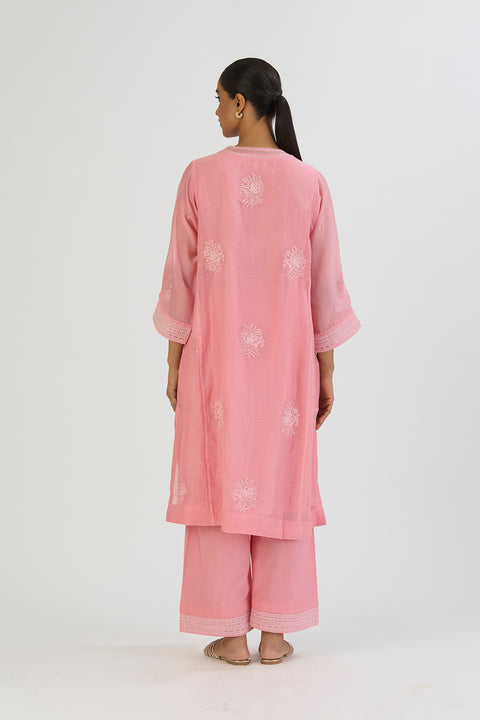 Aadhya Kurta and Pant-Bright Pink