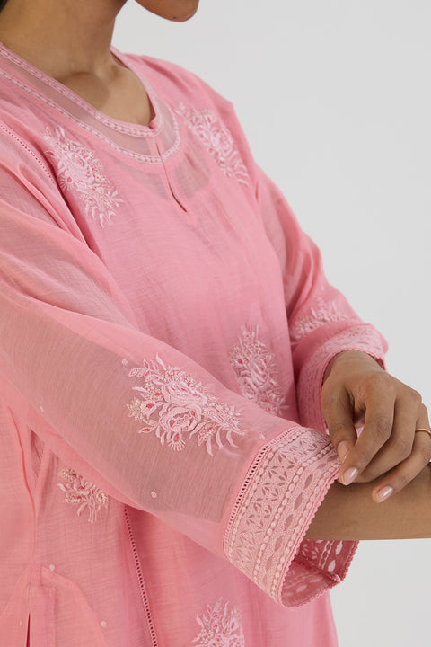 Aadhya Kurta and Pant-Bright Pink