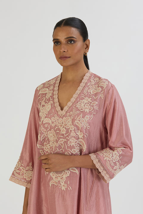 Dhara Kurta and Pant-Salmon Pink