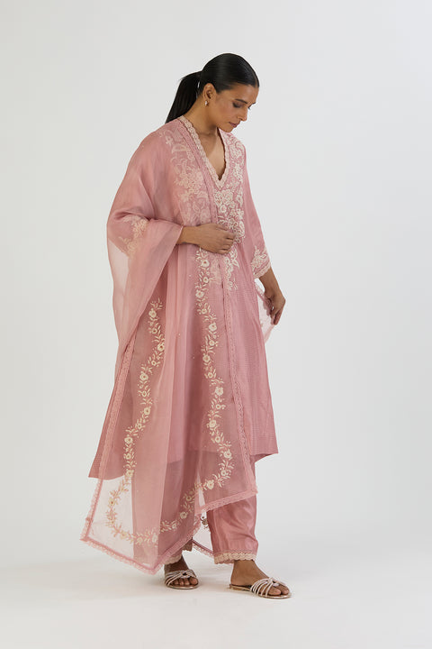 Sanah Dupatta-Salmon Pink