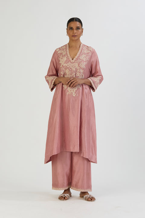 Dhara Kurta and Pant-Salmon Pink
