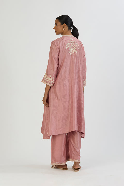 Dhara Kurta and Pant-Salmon Pink