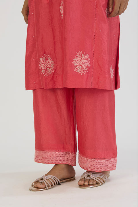 Aadhya Kurta and Pant-Dark Pink