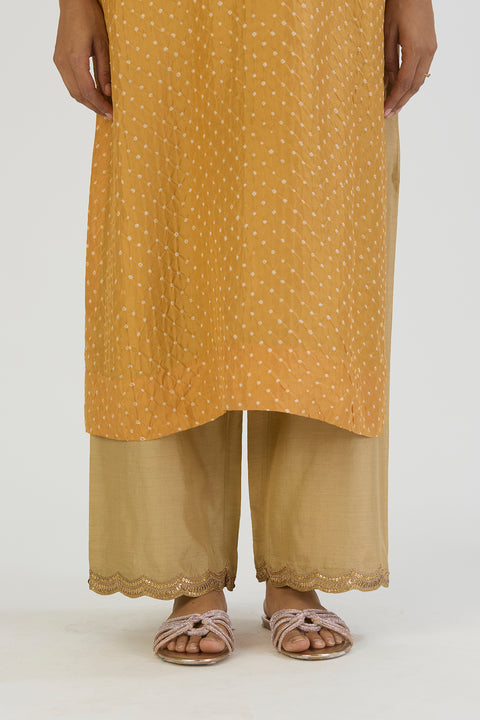 Zahra Kurta and Pant-Yellow Bandhani