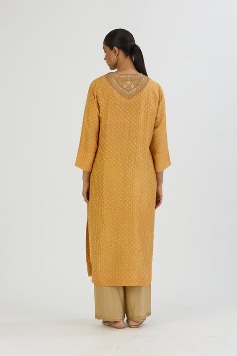 Zahra Kurta and Pant-Yellow Bandhani