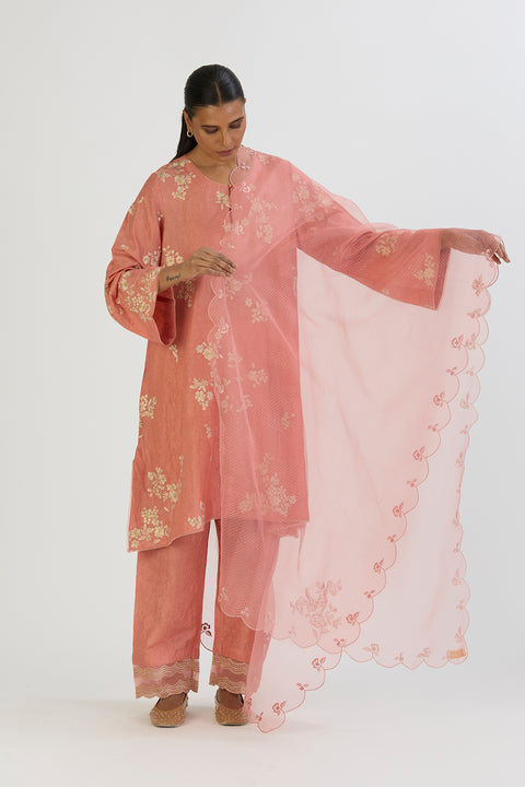 Sehar Dupatta-Salmon Pink