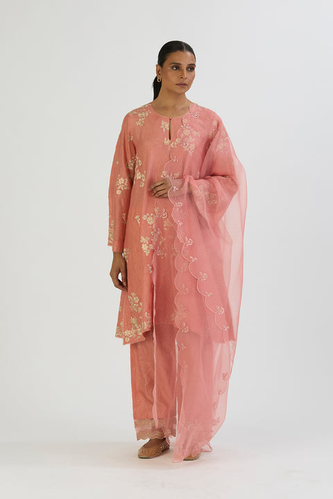 Diti Kurta and Pant-Salmon Pink