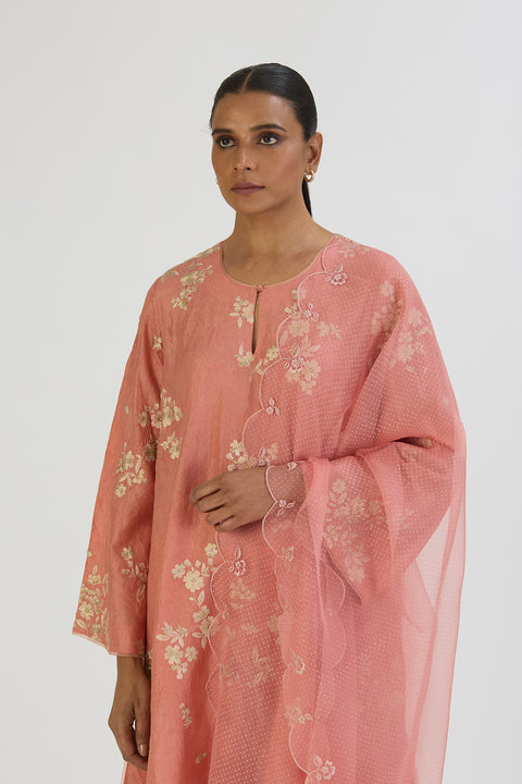 Sehar Dupatta-Salmon Pink