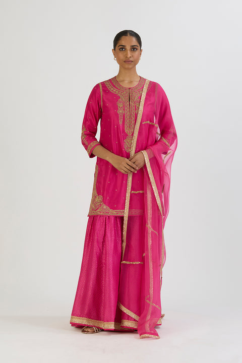 Lehr Dupatta-Fuschia
