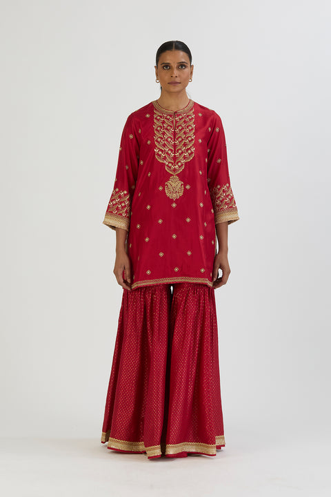 Urmi Kurta and Sharara-Red