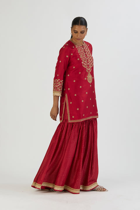 Urmi Kurta and Sharara-Red