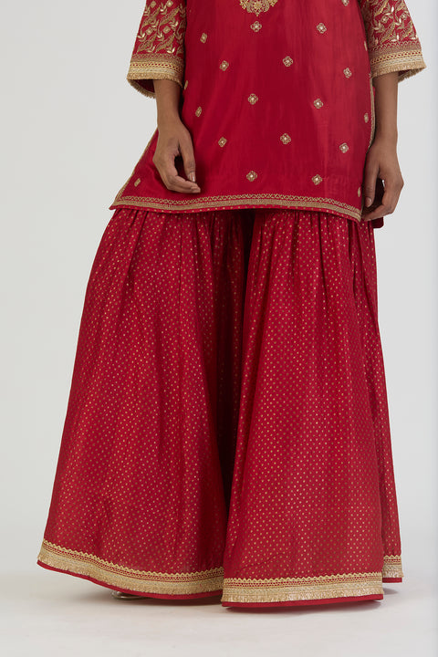 Urmi Kurta and Sharara-Red
