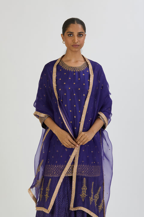 Hoor Dupatta-Dark Blue