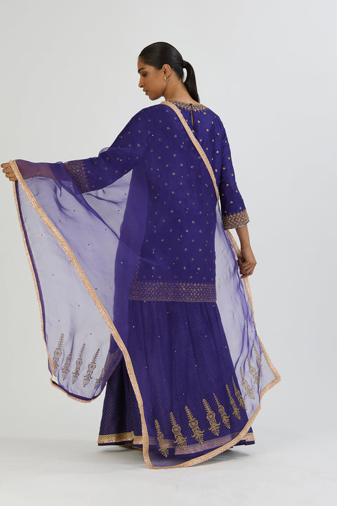 Hoor Dupatta-Dark Blue