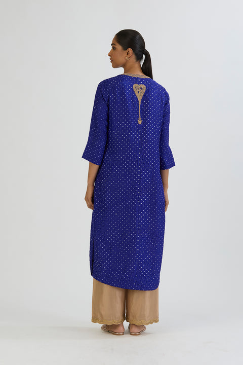 Dipty Kurta and Pant - Blue Bandhani