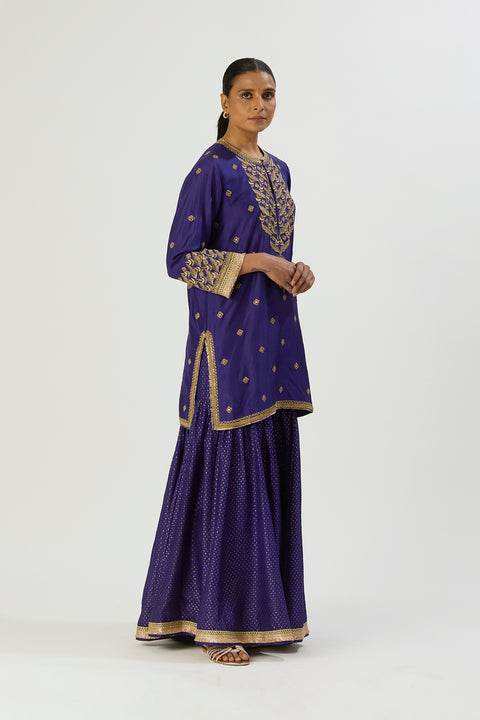 Urmi Kurta and Sharara-Dark Blue