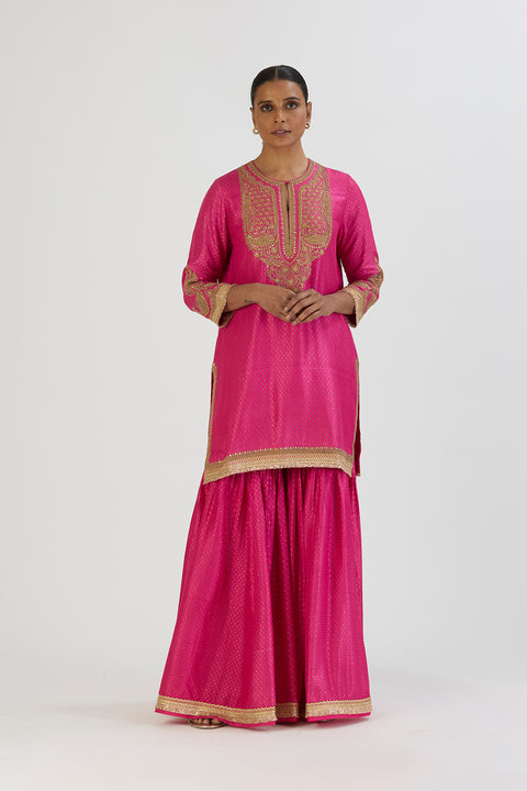Aza Kurta and Sharara-Fuschia