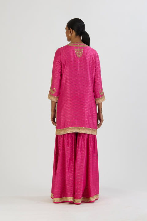 Aza Kurta and Sharara-Fuschia