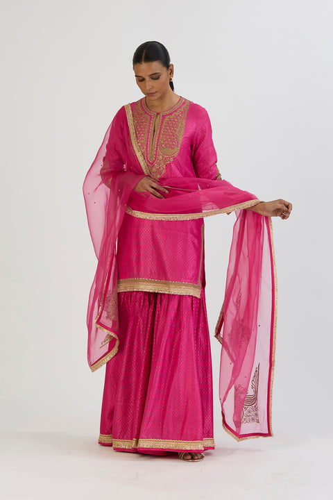 Aza Kurta and Sharara-Fuschia