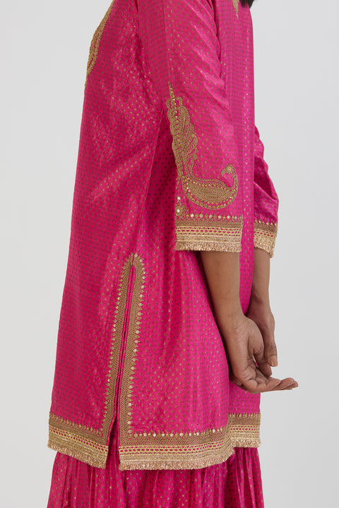 Aza Kurta and Sharara-Fuschia