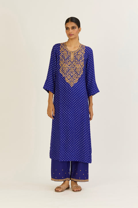 Brinda Kurta and Pant-Royal Blue