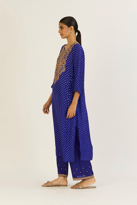 Brinda Kurta and Pant-Royal Blue