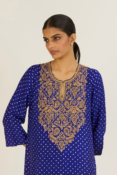 Brinda Kurta and Pant-Royal Blue