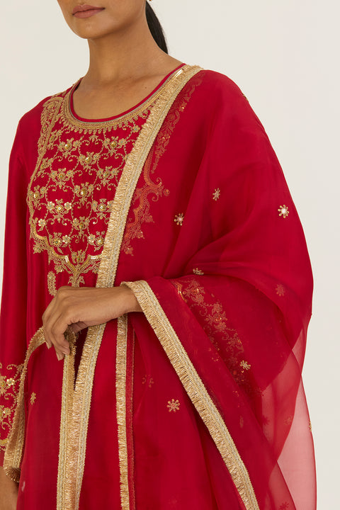 Sheetal Dupatta-Red