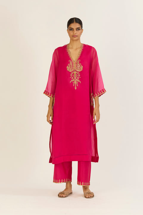 Rysa Kurta and Pant-Fuschia