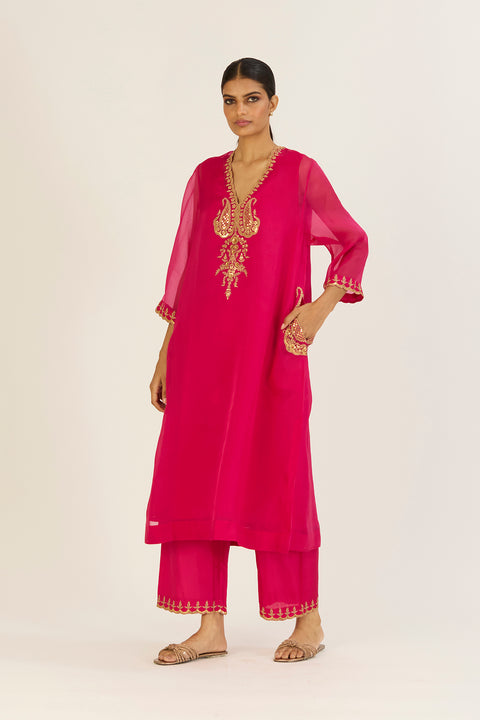 Rysa Kurta and Pant-Fuschia