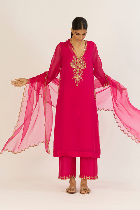 Sarah Dupatta-Fuschia