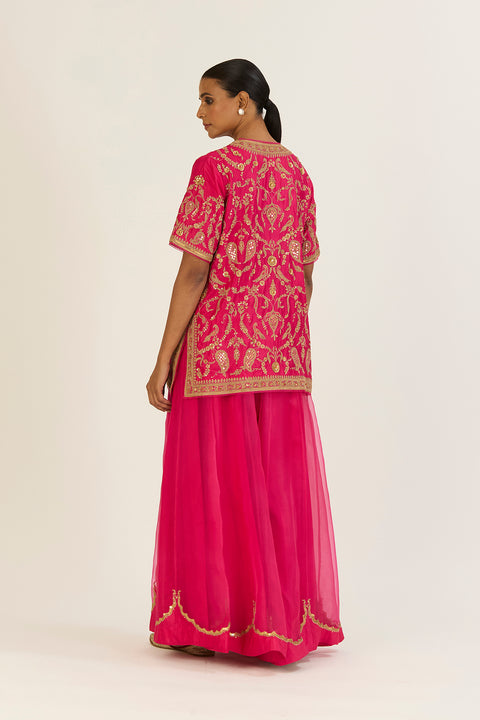 Anvi Kurta and Sharara-Fuschia