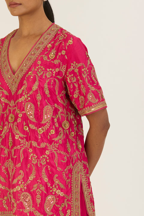 Anvi Kurta and Sharara-Fuschia