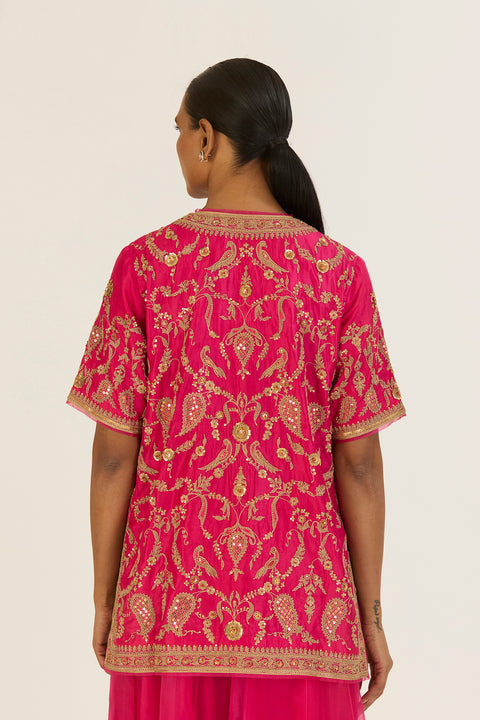 Anvi Kurta and Sharara-Fuschia