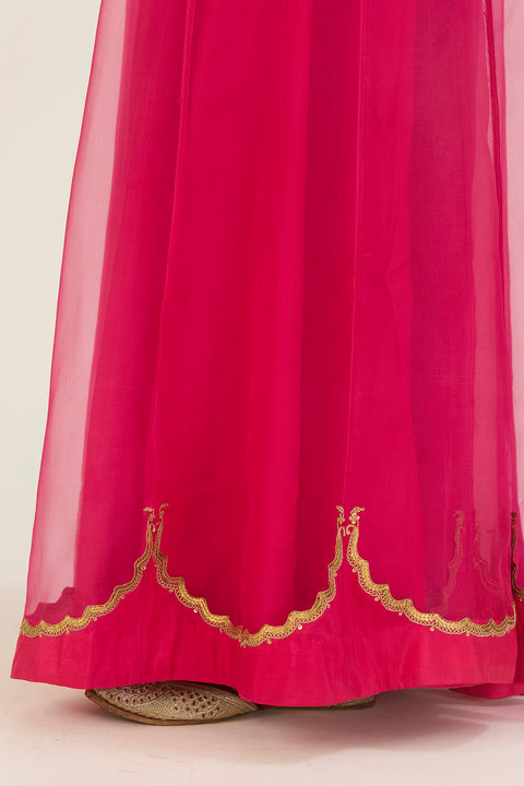 Anvi Kurta and Sharara-Fuschia