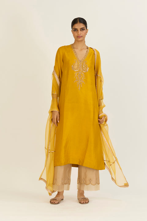 Rysa Kurta and Pant-Yellow