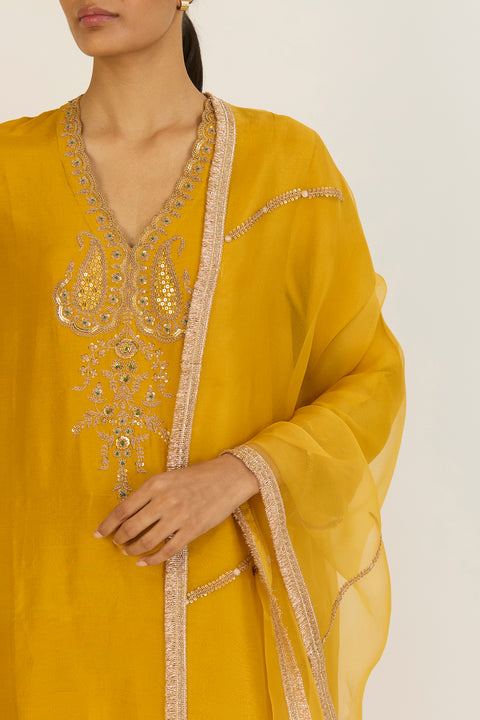 Lehr Dupatta-Yellow
