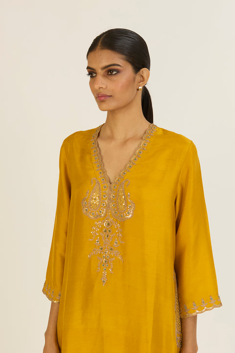Rysa Kurta and Pant-Yellow
