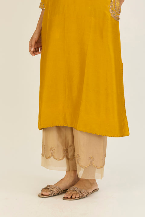 Rysa Kurta and Pant-Yellow