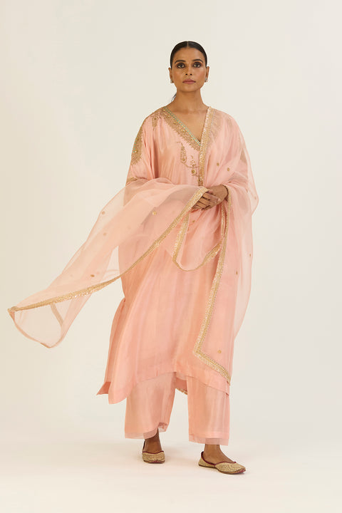 Almas Dupatta-Salmon Pink