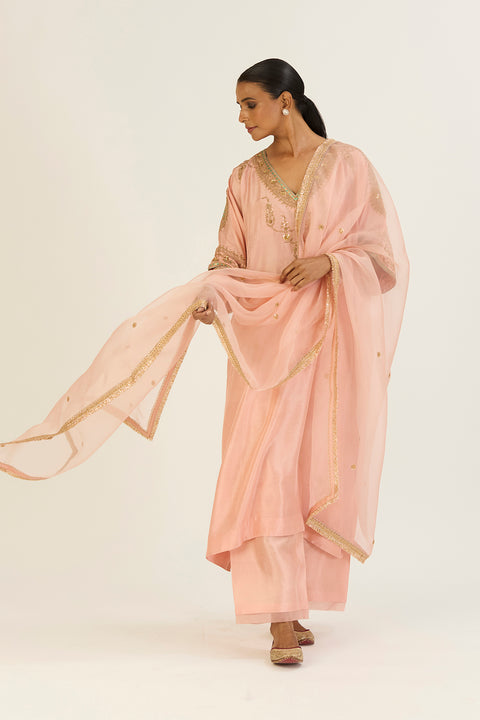 Ayra Kaftan and Pant-Salmon Pink