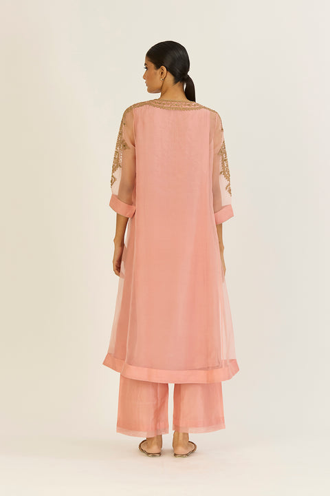Nandita Kurta and Pant-Salmon Pink