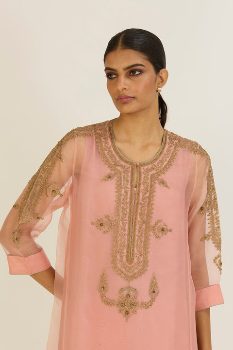 Nandita Kurta and Pant-Salmon Pink