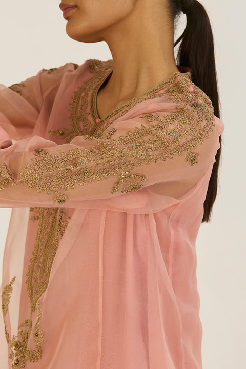 Nandita Kurta and Pant-Salmon Pink